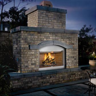 Superior WRE Outdoor Woodburning Fireplace with White Brick